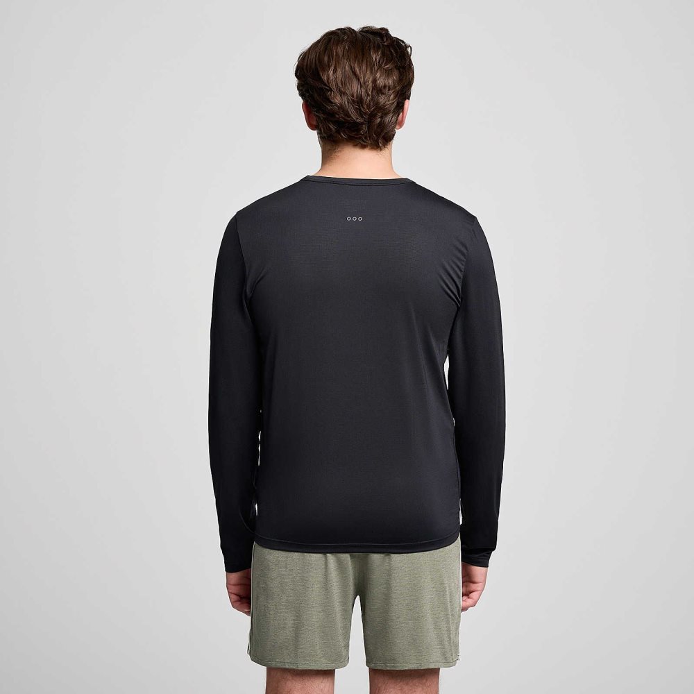 Saucony Stopwatch Long Sleeve Svarta | 35276-ARKM