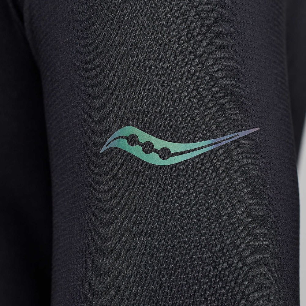 Saucony Stopwatch Long Sleeve Svarta | 35276-ARKM