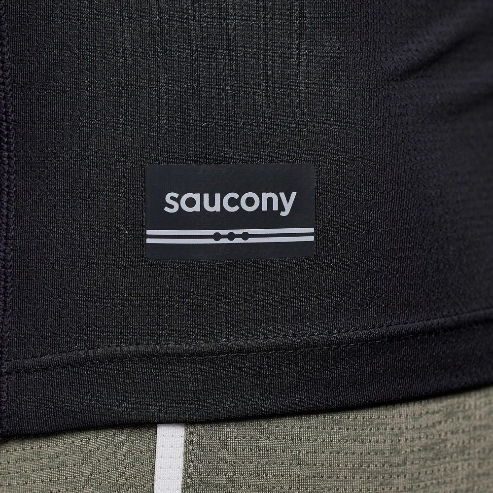 Saucony Stopwatch Long Sleeve Svarta | 35276-ARKM