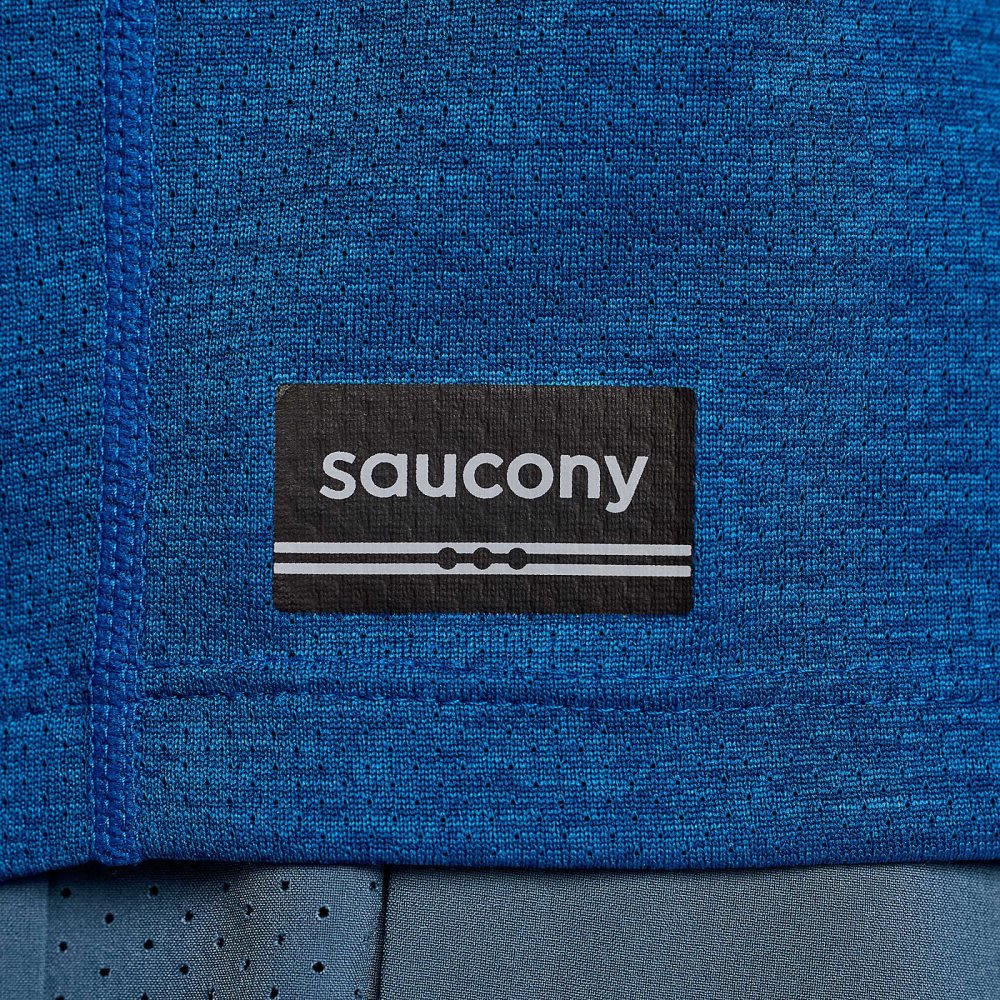 Saucony Stopwatch Singlet Superblue Heather | 93765-ATVX