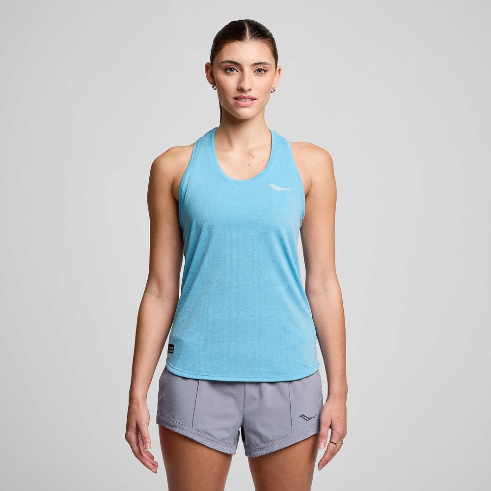 Saucony Stopwatch Singlet Turkos | 43106-NIKX