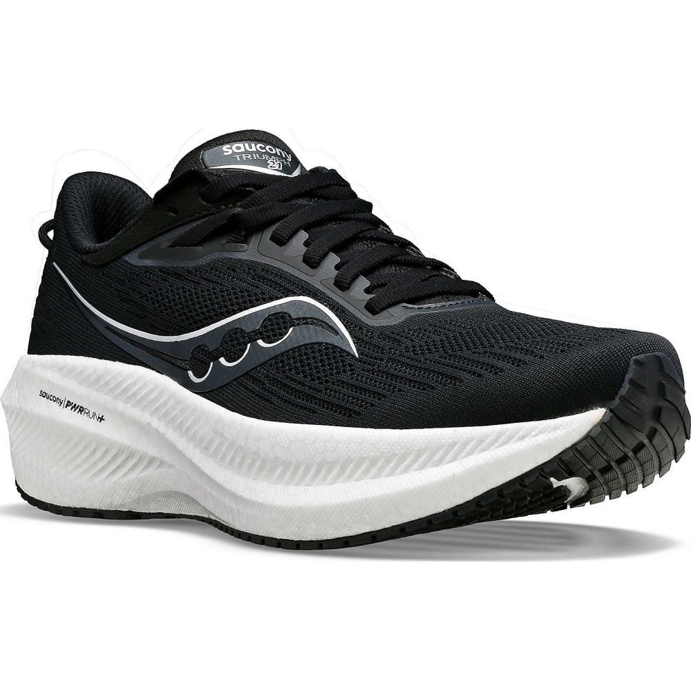 Saucony Triumph 21 Wide Svarta Vita | 97568-IMPS