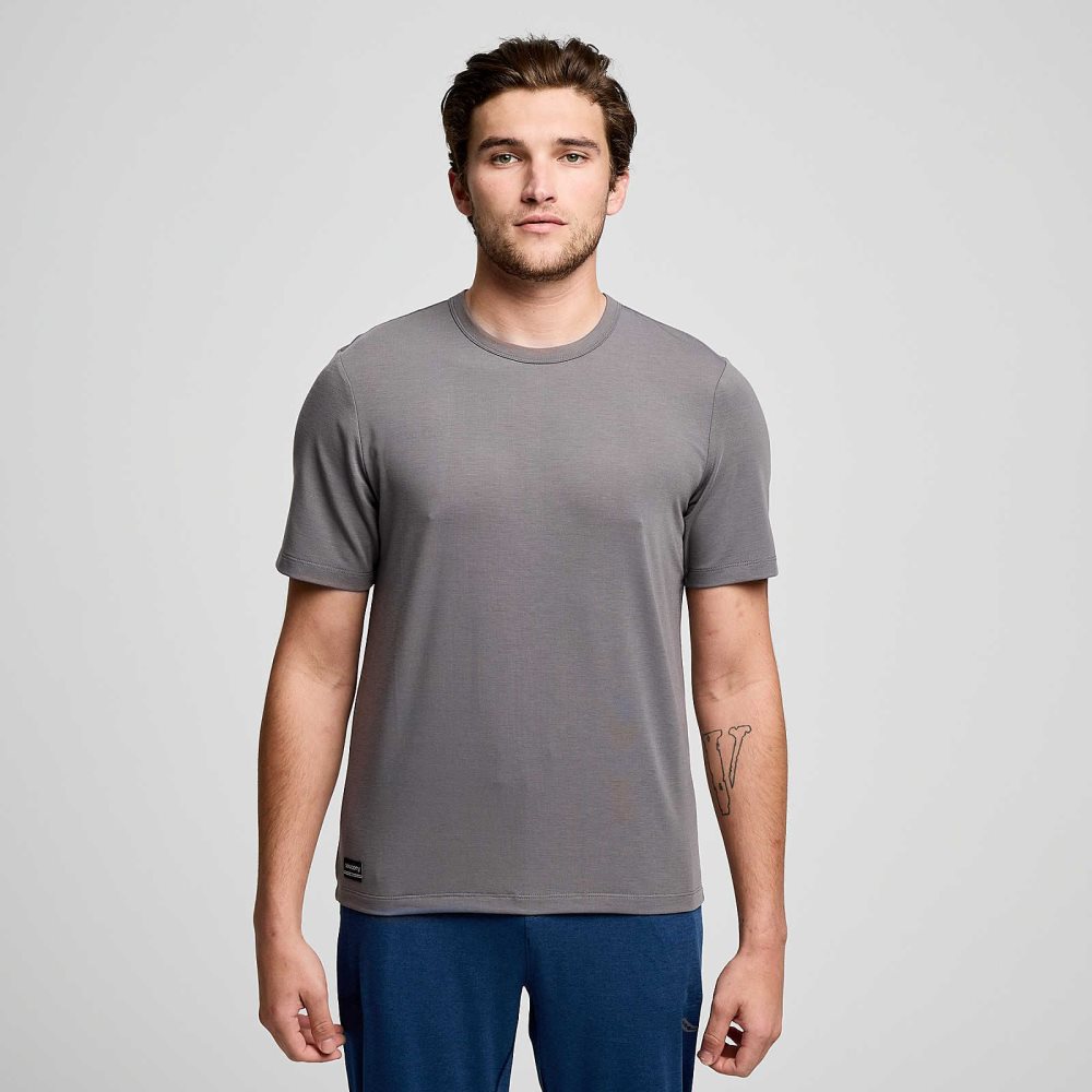 Saucony Triumph Short Sleeve Mörkgrå | 57149-DKVT