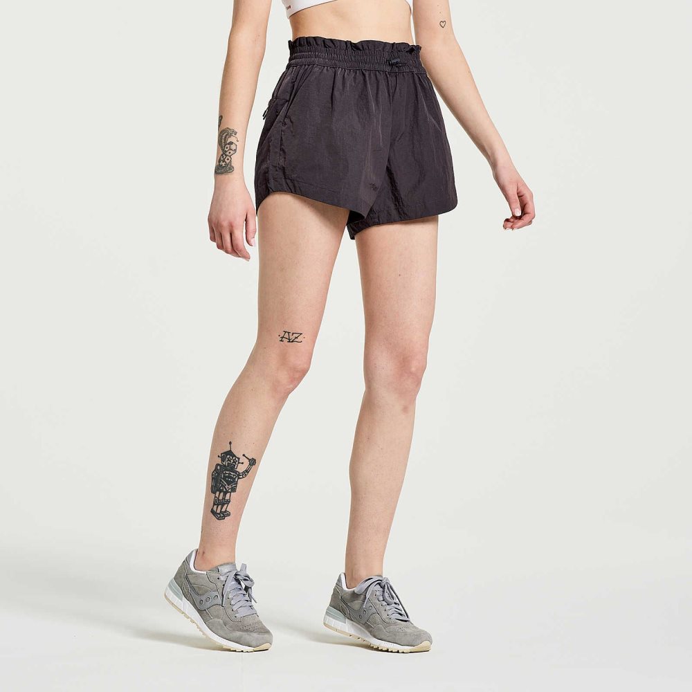 Saucony Unwind Short Svarta | 03869-JNQM